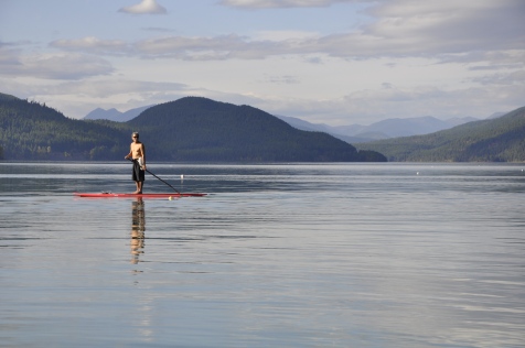 Stand-up-paddleboarder on Whitefish Lake.